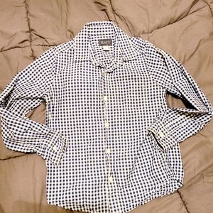 Dark blue gingham button down